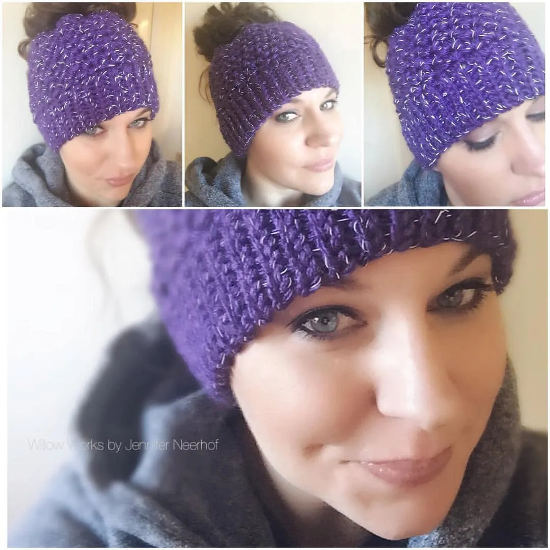 Crochet Pattern for Kaycee Ponytail or Messy Bun Beanie Hat (DIY Tutorial) | Crochet Hat Pattern | Hat Crocheting Pattern | DIY Written Crochet Instructions