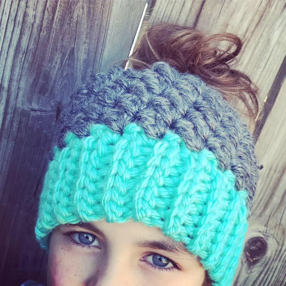 Crochet Pattern for Kaycee Ponytail or Messy Bun Beanie Hat (DIY Tutorial) | Crochet Hat Pattern | Hat Crocheting Pattern | DIY Written Crochet Instructions