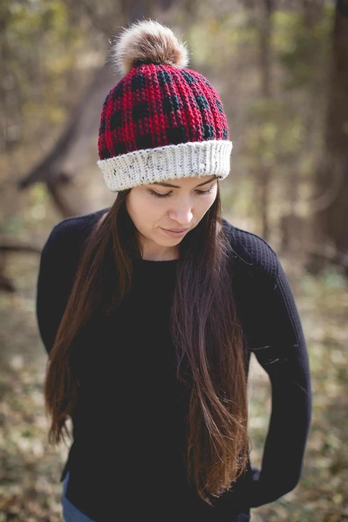 Crochet Pattern for Love My Buffalo Plaid Slouch | Crochet Hat Pattern | Hat Crocheting Pattern | DIY Written Crochet Instructions