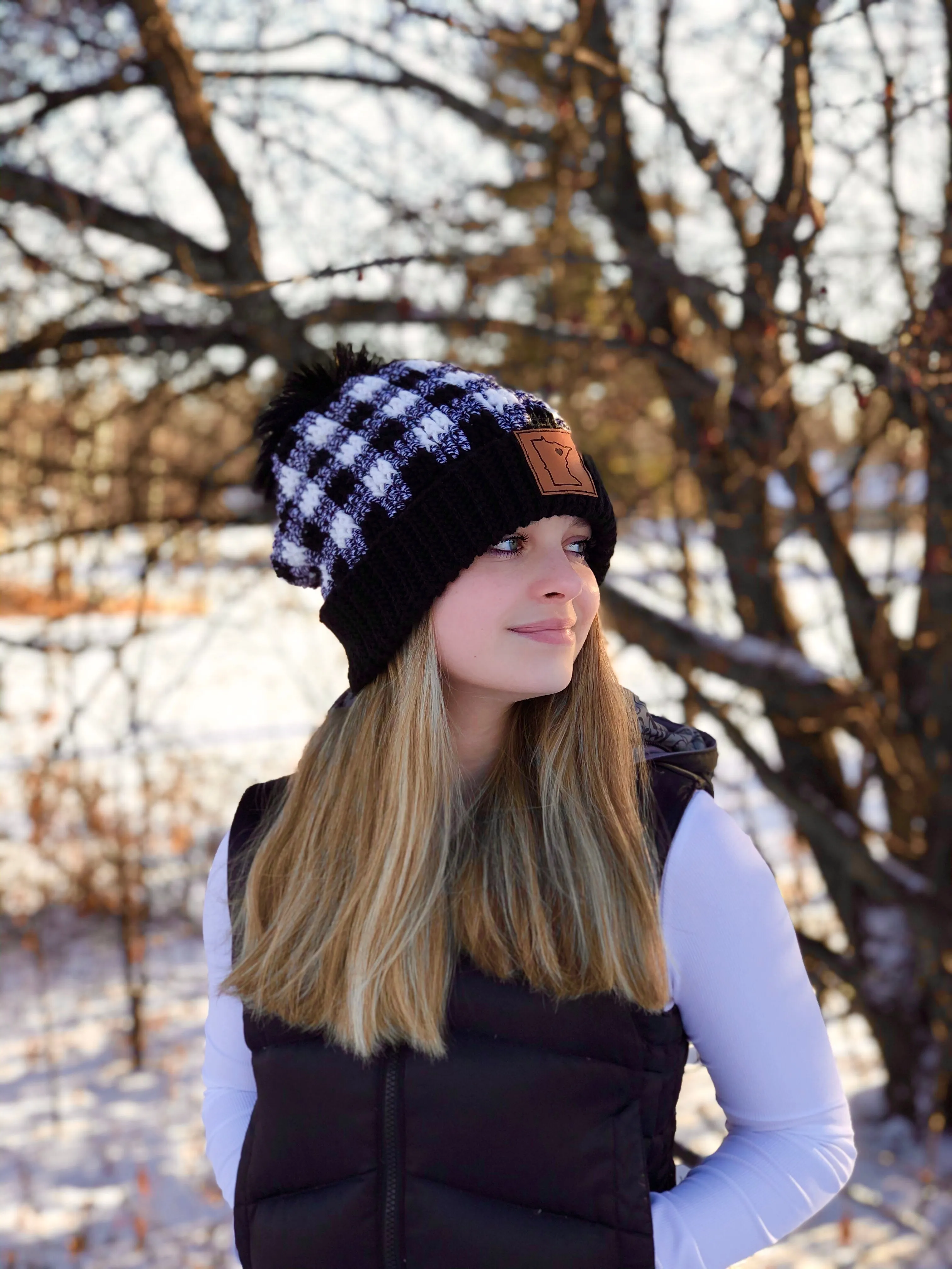 Crochet Pattern for Love My Buffalo Plaid Slouch | Crochet Hat Pattern | Hat Crocheting Pattern | DIY Written Crochet Instructions