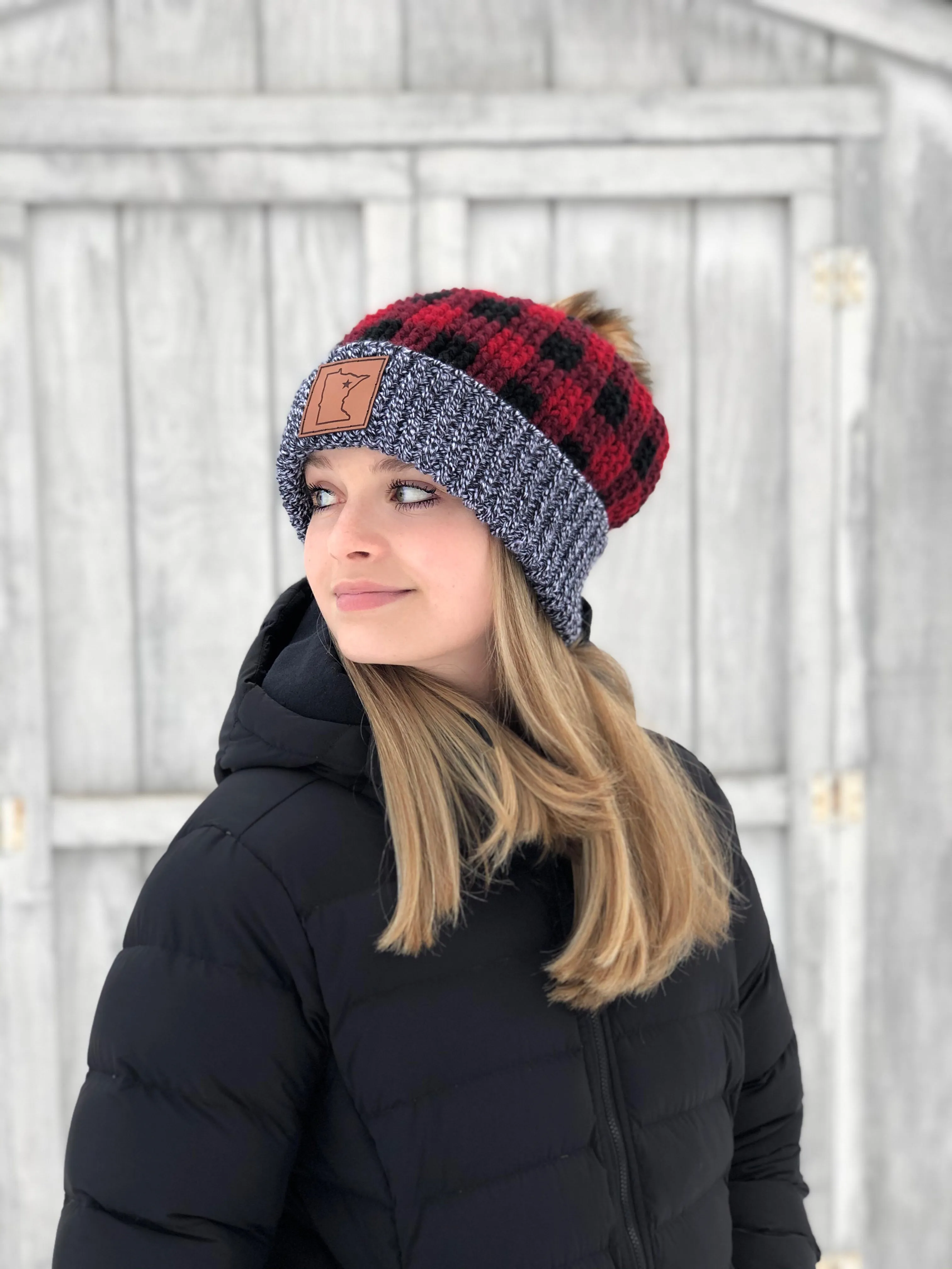 Crochet Pattern for Love My Buffalo Plaid Slouch | Crochet Hat Pattern | Hat Crocheting Pattern | DIY Written Crochet Instructions