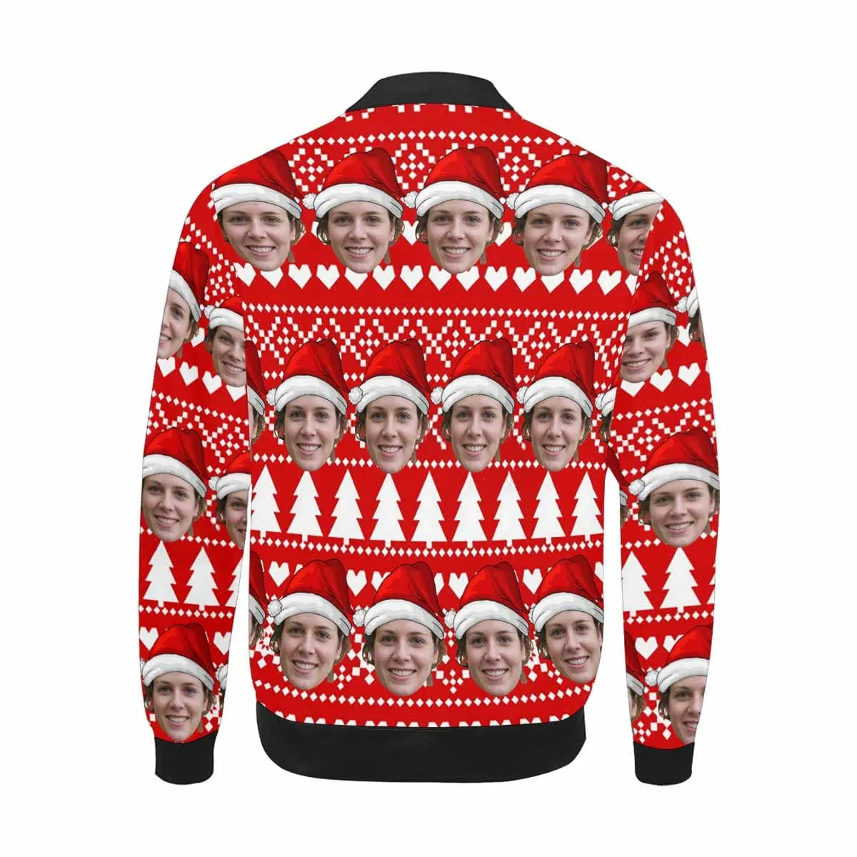 Custom Face Christmas Hat Love Men's Bomber Jacket