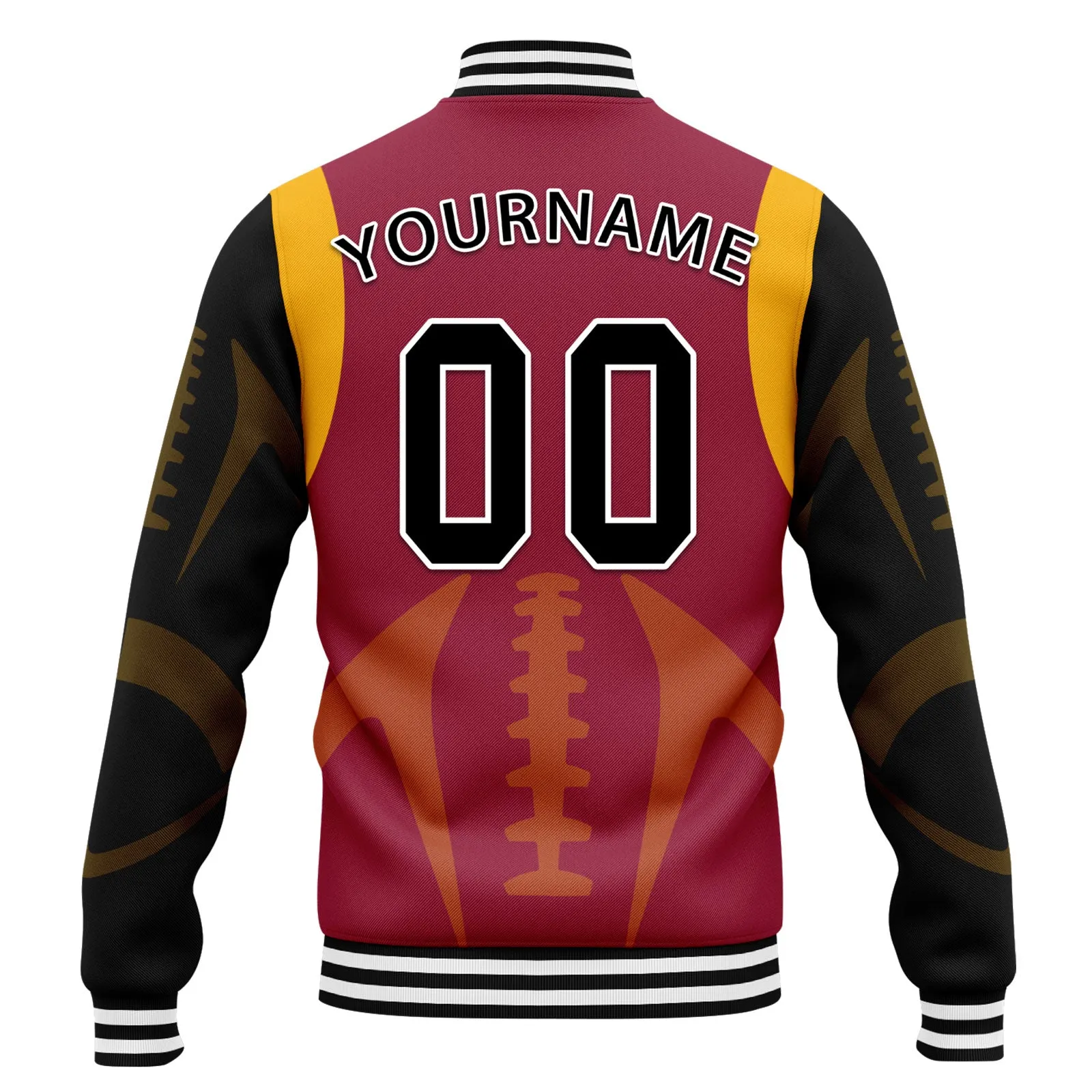 Custom Red Arizona Jacket Bomber Full-Snap Varsity Letterman Personalized Jacket FZ005-D025004-1