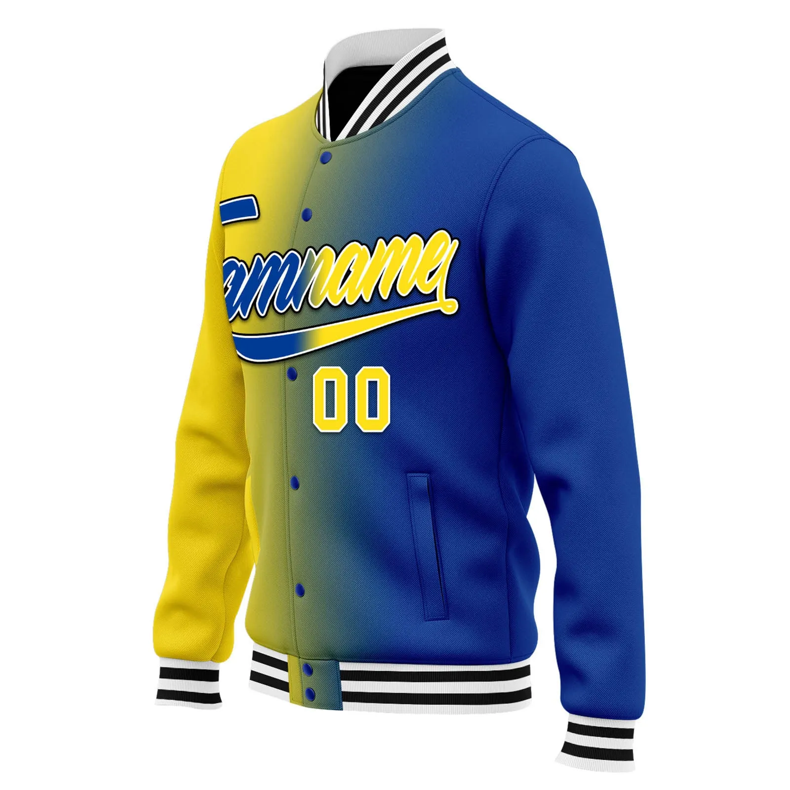 Custom Split Fashion Jacket Bomber Full-Snap Varsity Letterman Personalized Jacket FZ005-D028014-4