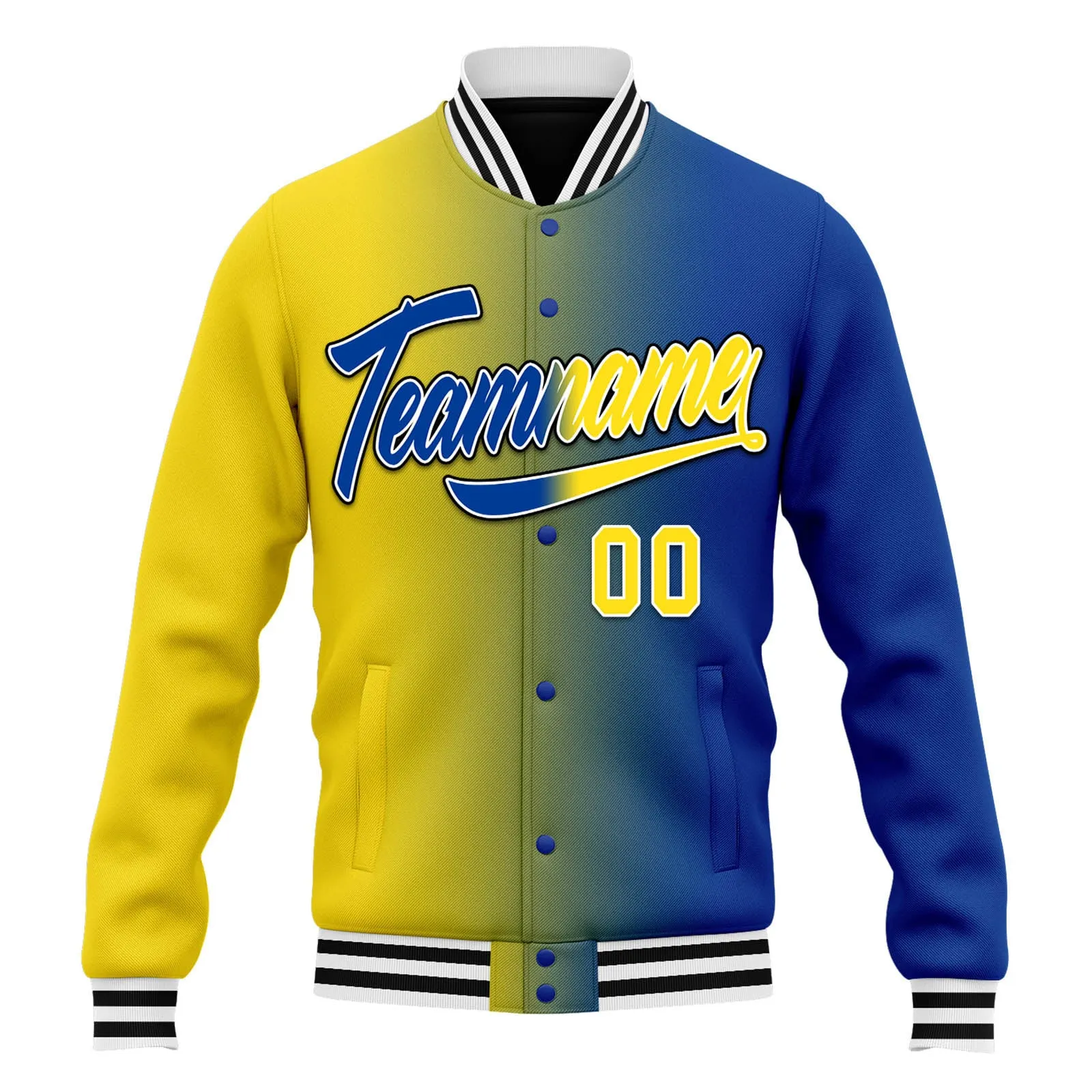 Custom Split Fashion Jacket Bomber Full-Snap Varsity Letterman Personalized Jacket FZ005-D028014-4