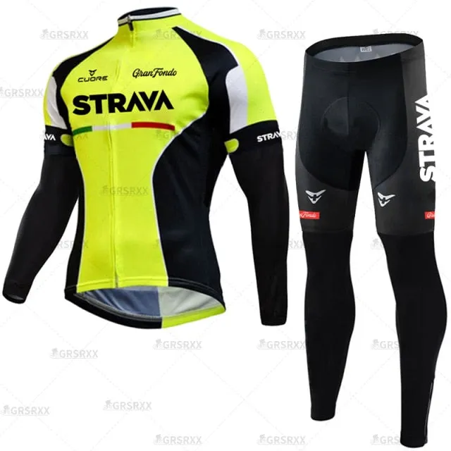 Cycling Suit Winter Bicycle Set Thermal Fleece Cycling Autumn Long Sleeve Sportswear Winter Cycling Suit