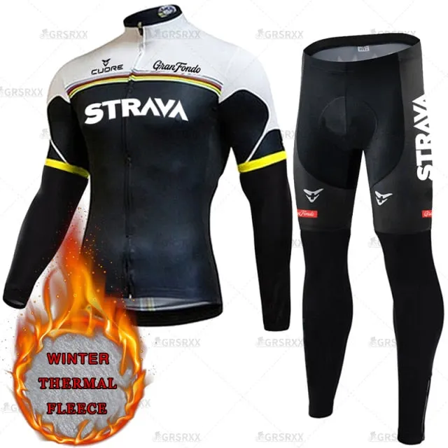 Cycling Suit Winter Bicycle Set Thermal Fleece Cycling Autumn Long Sleeve Sportswear Winter Cycling Suit