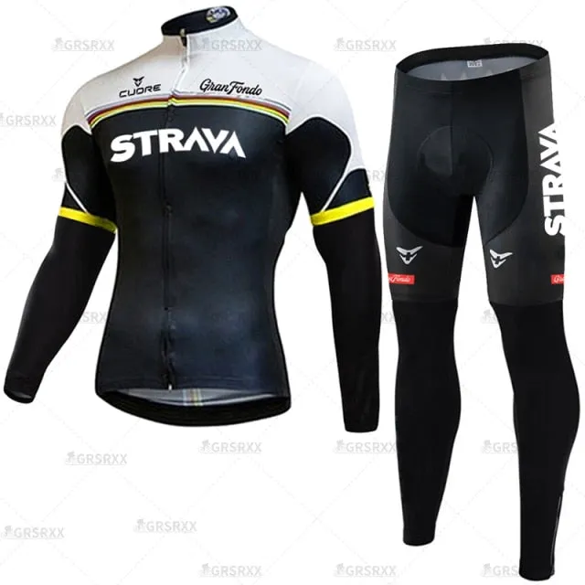 Cycling Suit Winter Bicycle Set Thermal Fleece Cycling Autumn Long Sleeve Sportswear Winter Cycling Suit