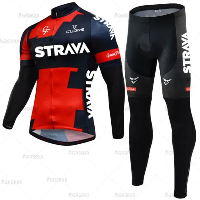 Cycling Suit Winter Bicycle Set Thermal Fleece Cycling Autumn Long Sleeve Sportswear Winter Cycling Suit