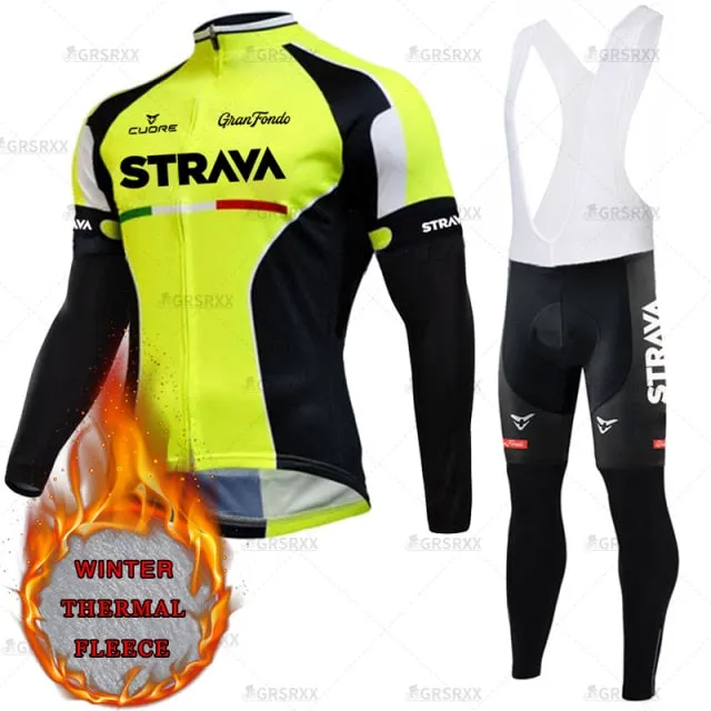 Cycling Suit Winter Bicycle Set Thermal Fleece Cycling Autumn Long Sleeve Sportswear Winter Cycling Suit