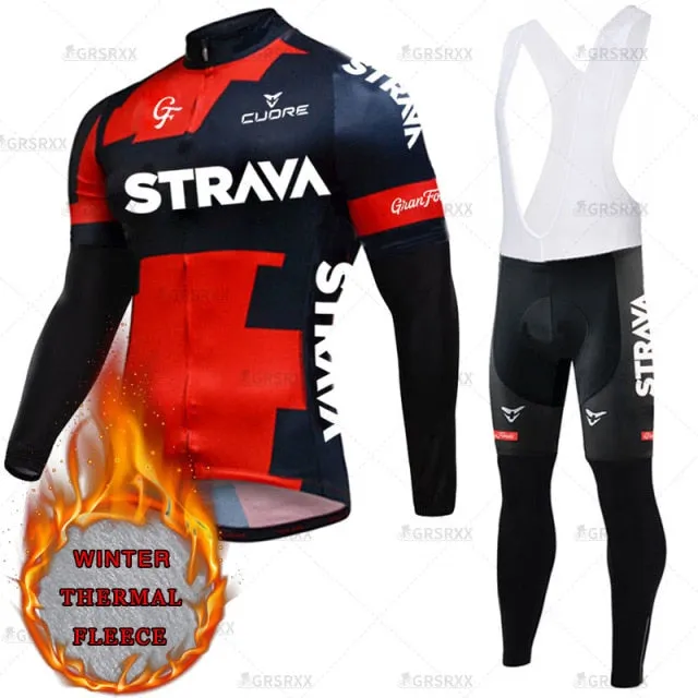 Cycling Suit Winter Bicycle Set Thermal Fleece Cycling Autumn Long Sleeve Sportswear Winter Cycling Suit