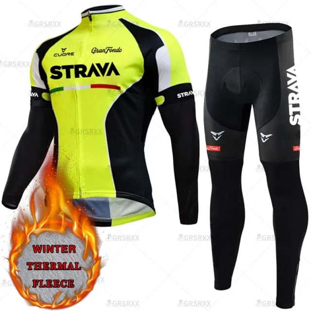 Cycling Suit Winter Bicycle Set Thermal Fleece Cycling Autumn Long Sleeve Sportswear Winter Cycling Suit