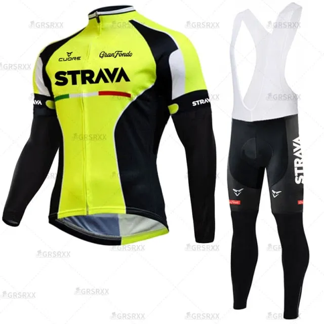 Cycling Suit Winter Bicycle Set Thermal Fleece Cycling Autumn Long Sleeve Sportswear Winter Cycling Suit