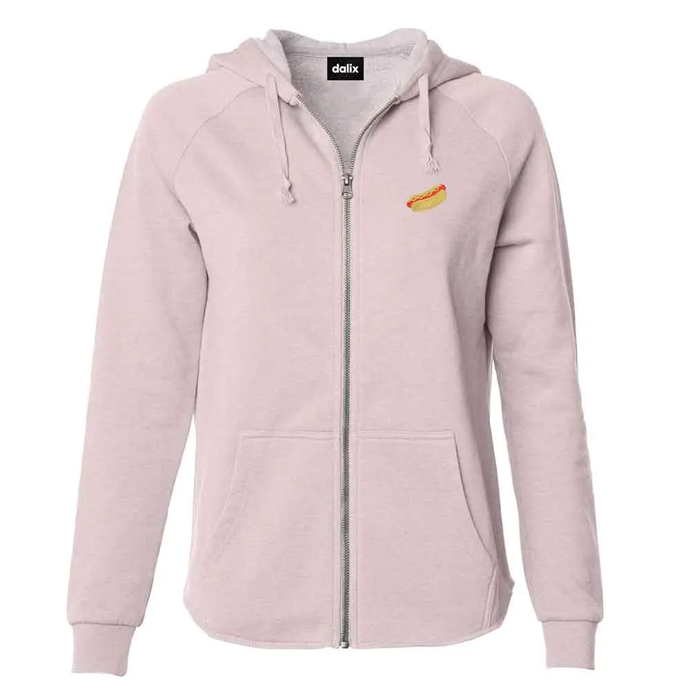 Dalix Hot Dog Washed Zip Hoodie