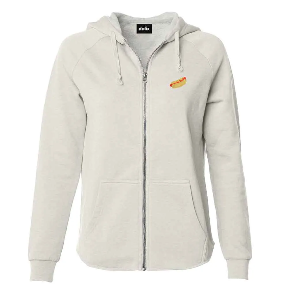 Dalix Hot Dog Washed Zip Hoodie