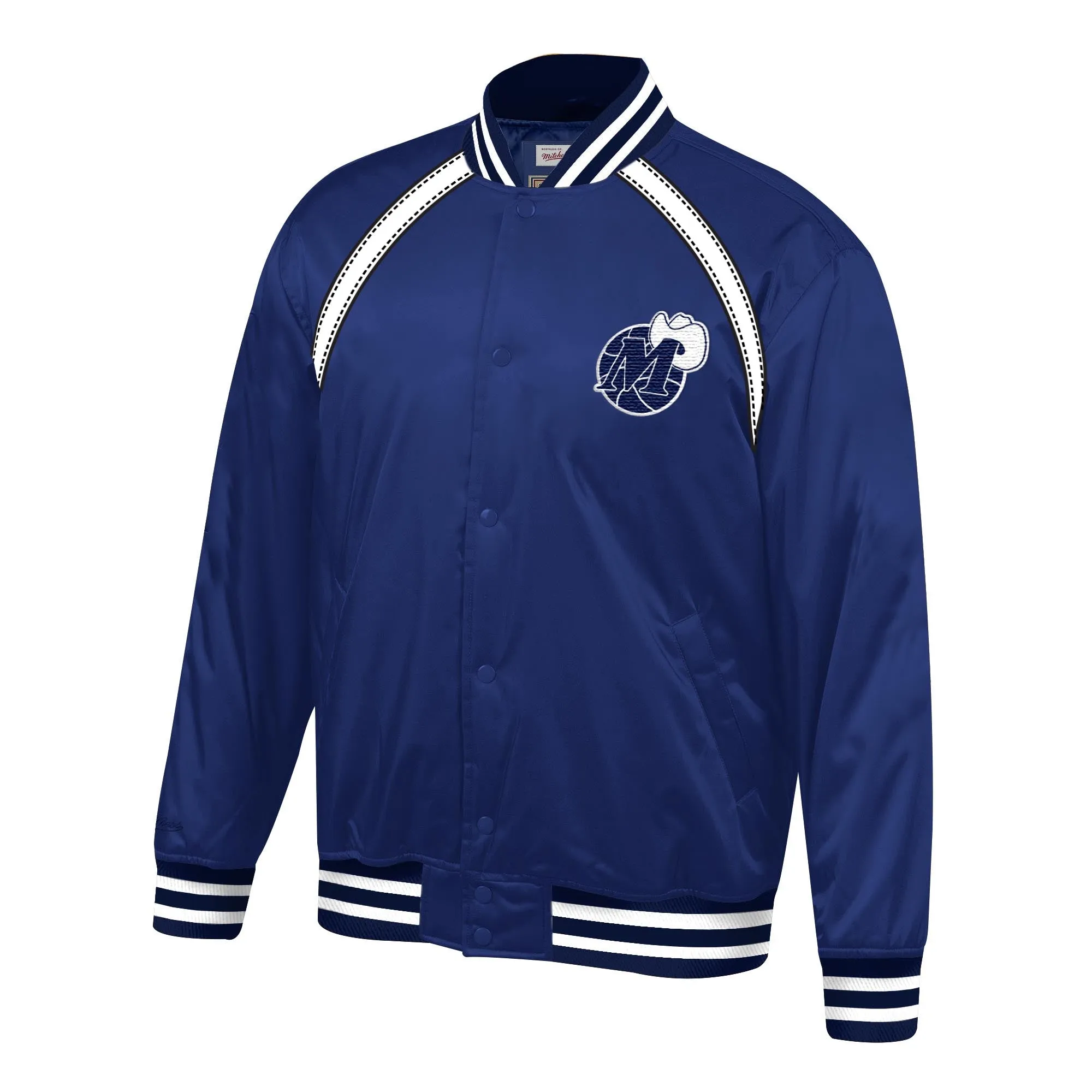 DALLAS MAVERICKS MITCHELL & NESS WOMENS SATIN M-HAT BOMBER