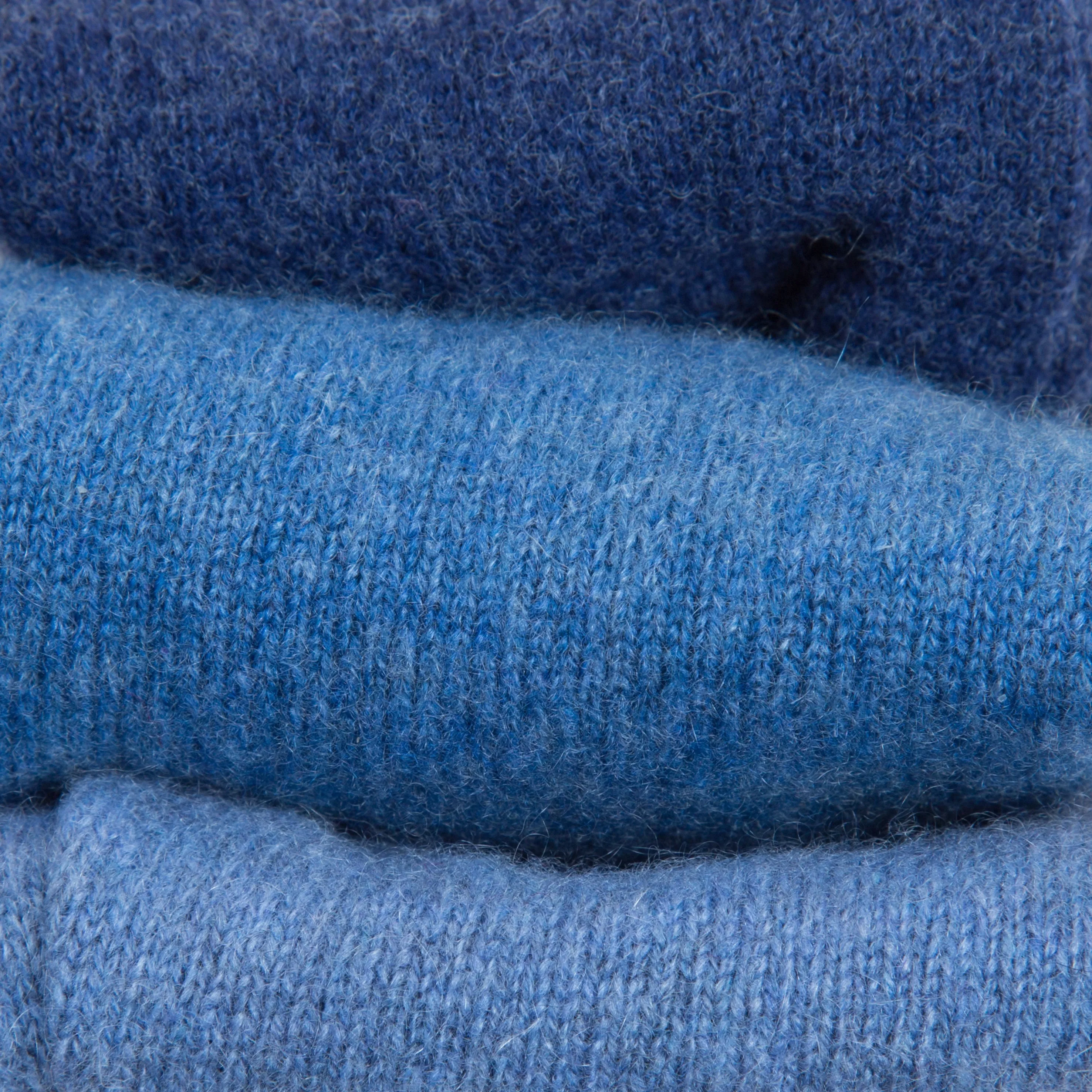 Denim Blue Cashmere Fingerless Gloves