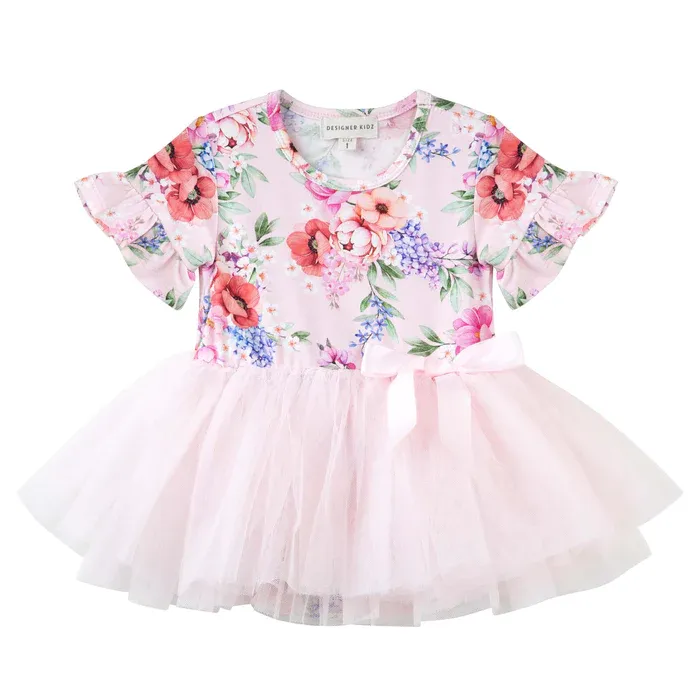 Designer Kidz - Frankie Floral S/S Tutu Romper