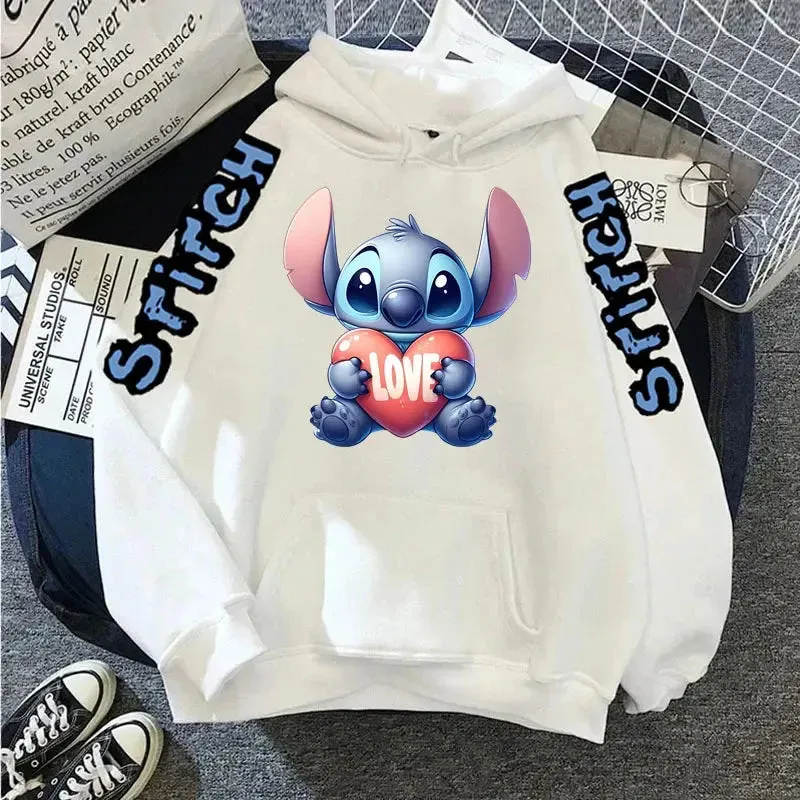 Disney Lilo Stitch Autumn Womens Hoodie Long-Sleeved Women's Sweatshirts Y2k Hoodies Clothes Casual Female Hoodies Sweatshirt