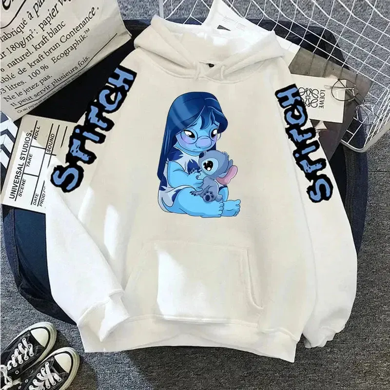 Disney Lilo Stitch Autumn Womens Hoodie Long-Sleeved Women's Sweatshirts Y2k Hoodies Clothes Casual Female Hoodies Sweatshirt