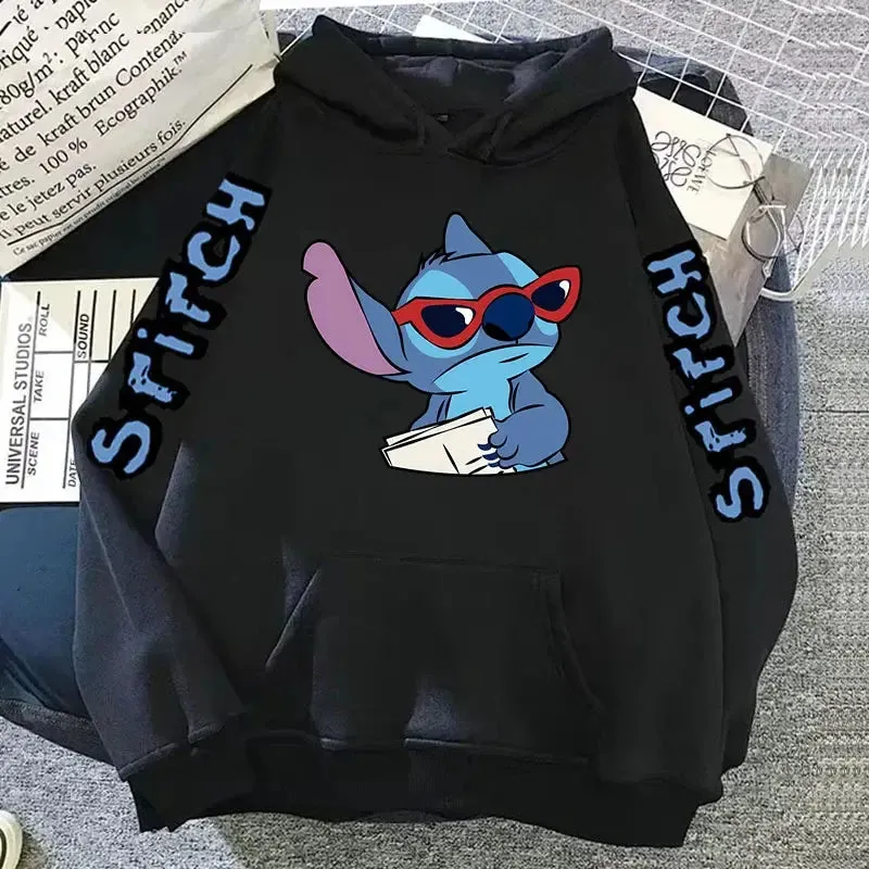 Disney Lilo Stitch Autumn Womens Hoodie Long-Sleeved Women's Sweatshirts Y2k Hoodies Clothes Casual Female Hoodies Sweatshirt