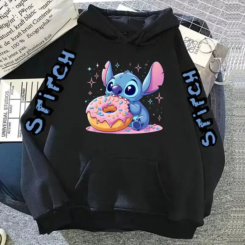 Disney Lilo Stitch Autumn Womens Hoodie Long-Sleeved Women's Sweatshirts Y2k Hoodies Clothes Casual Female Hoodies Sweatshirt