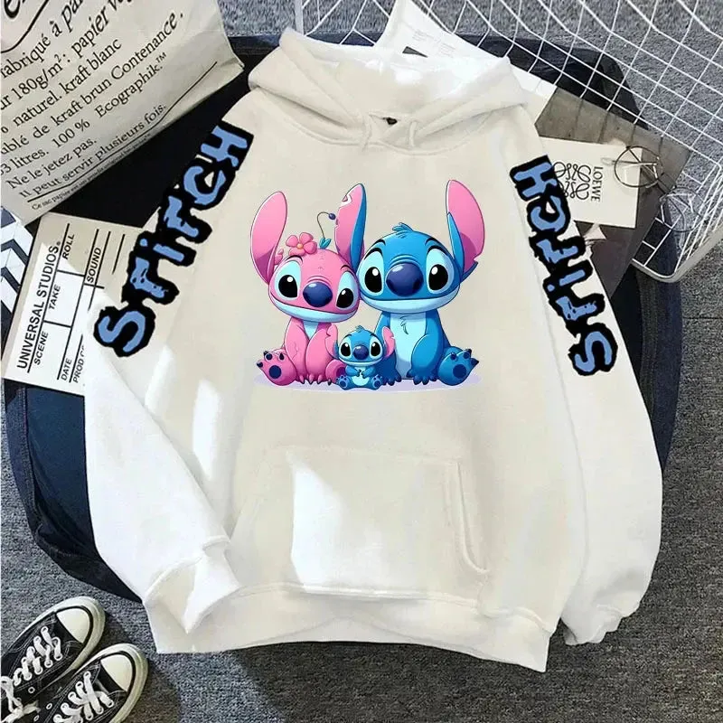 Disney Lilo Stitch Autumn Womens Hoodie Long-Sleeved Women's Sweatshirts Y2k Hoodies Clothes Casual Female Hoodies Sweatshirt