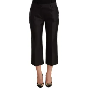 Dolce & Gabbana Chic Silk Cropped Trousers in Timeless Black