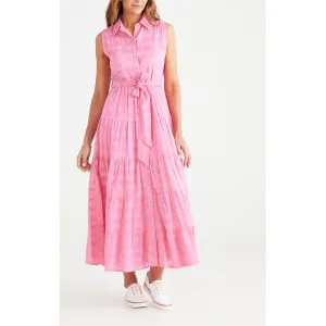 Dress Poppy Maxi - Pink Window Check