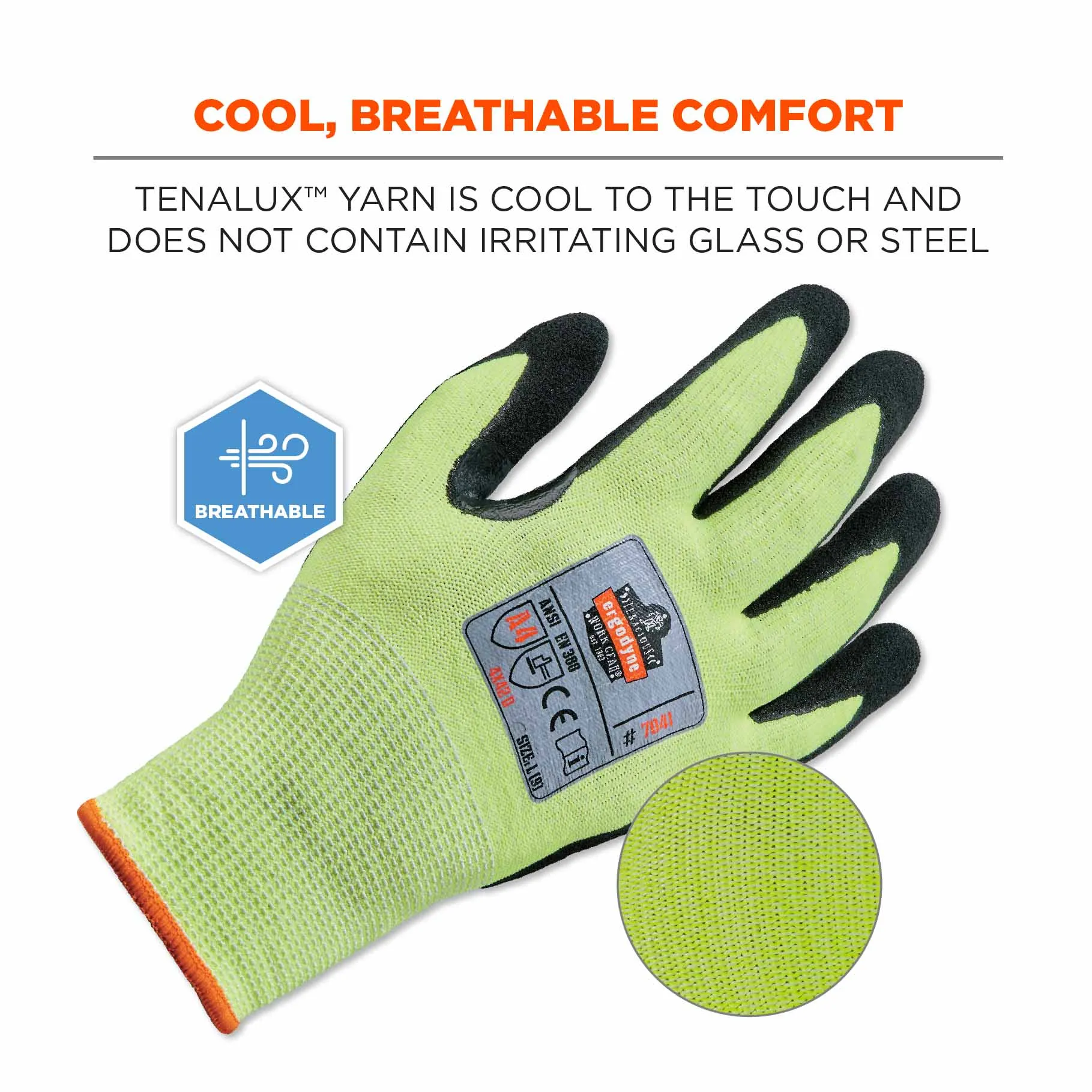 Ergodyne 17815 7041 XL Lime ANSI A4 Nitrile-Coated CR Gloves