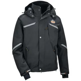 Ergodyne N-Ferno 6466 Heavy-Duty 500D Nylon Shell Winter Work Jacket - Black