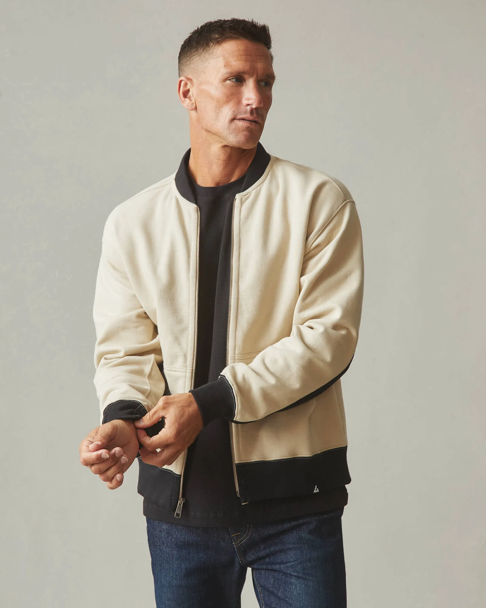 Fleece Bomber Jacket - Khaki