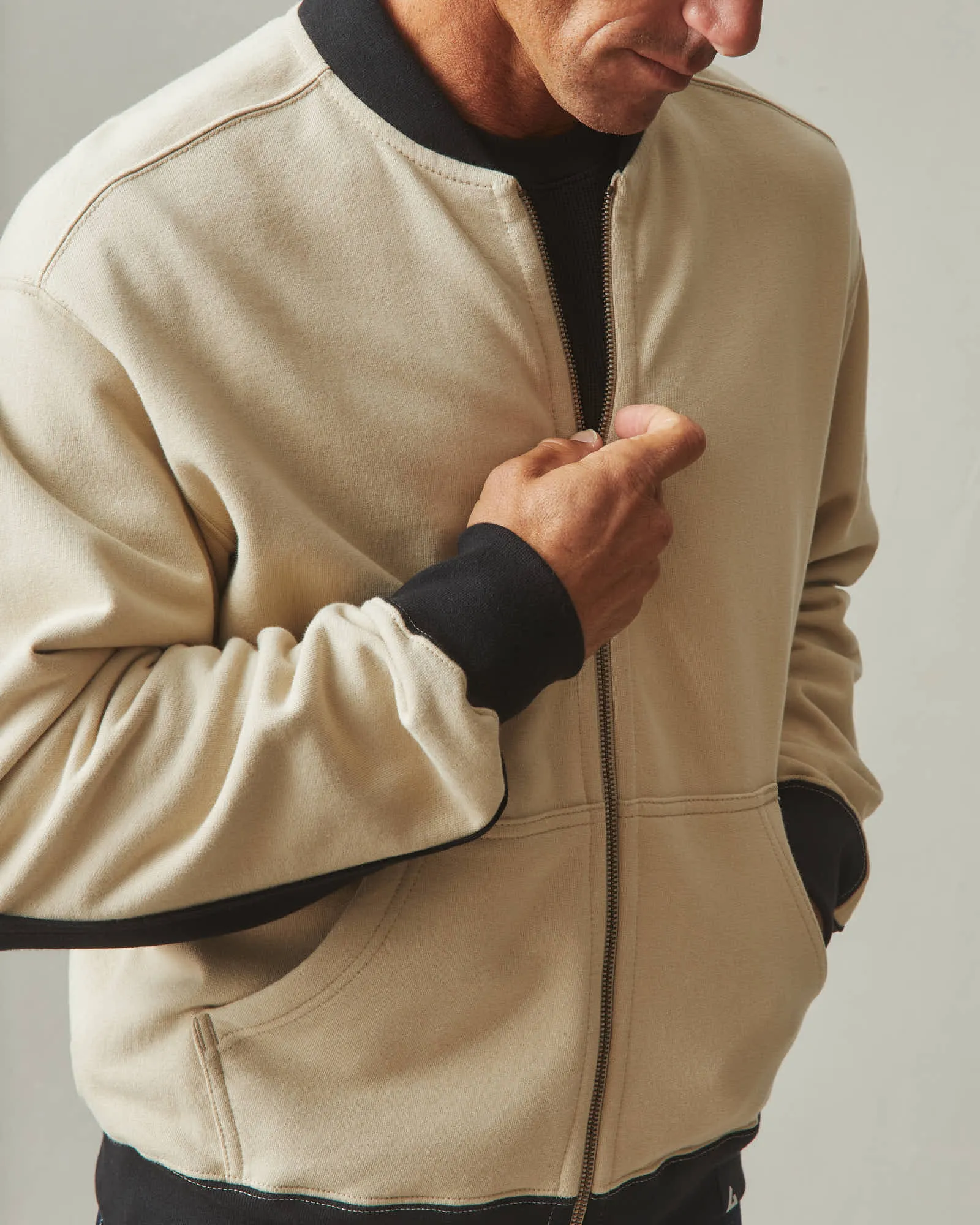 Fleece Bomber Jacket - Khaki