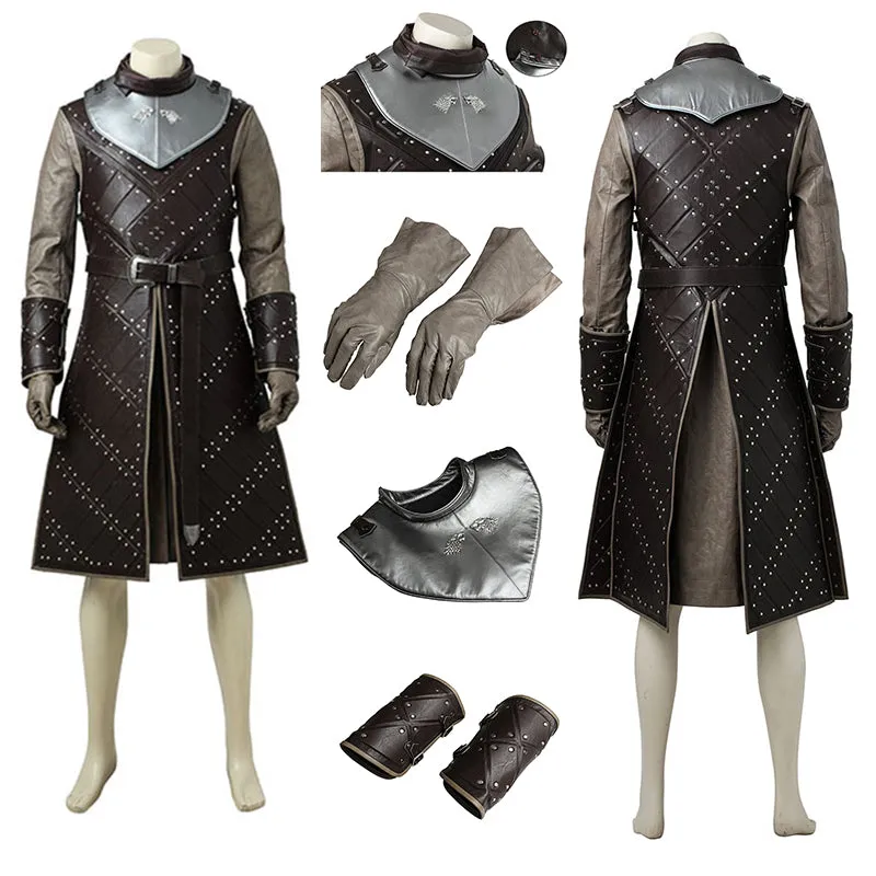 Game of Thrones Season 7 Jon Snow Cosplay Costume Halloween Party Outfits