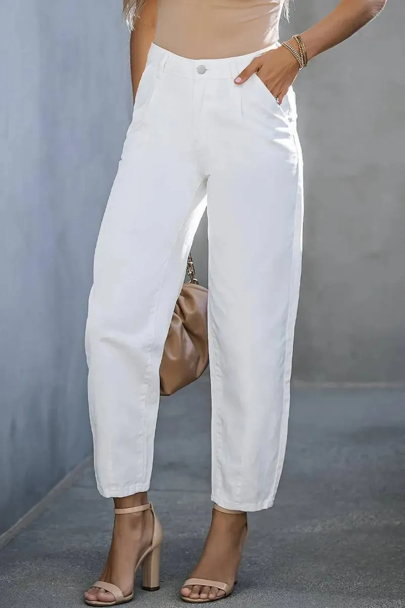 Get Summer-Ready with High-Waist White Pants for Women