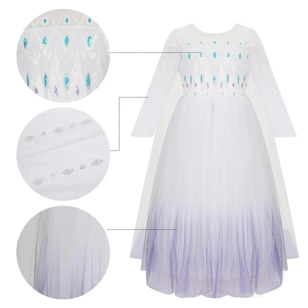 Girls Frozen 2 Elsa Dress Cosplay Costume