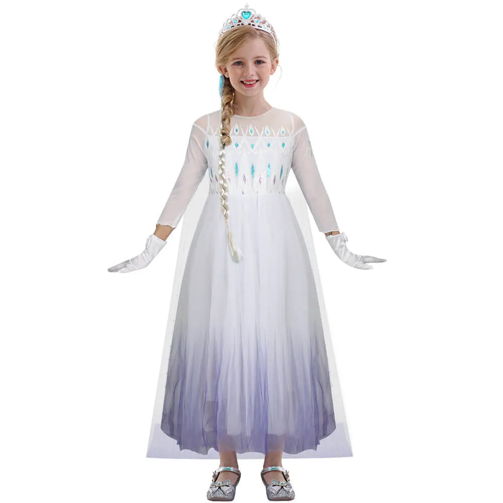 Girls Frozen 2 Elsa Dress Cosplay Costume