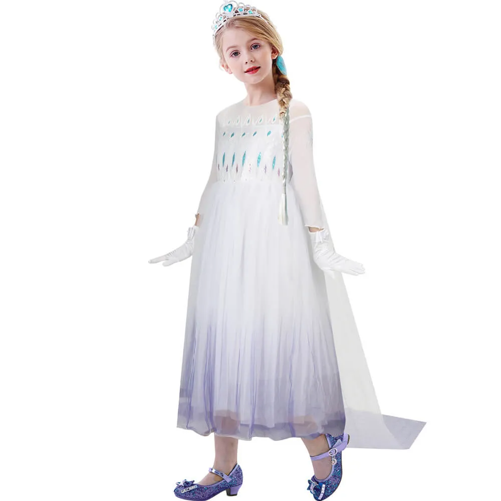 Girls Frozen 2 Elsa Dress Cosplay Costume