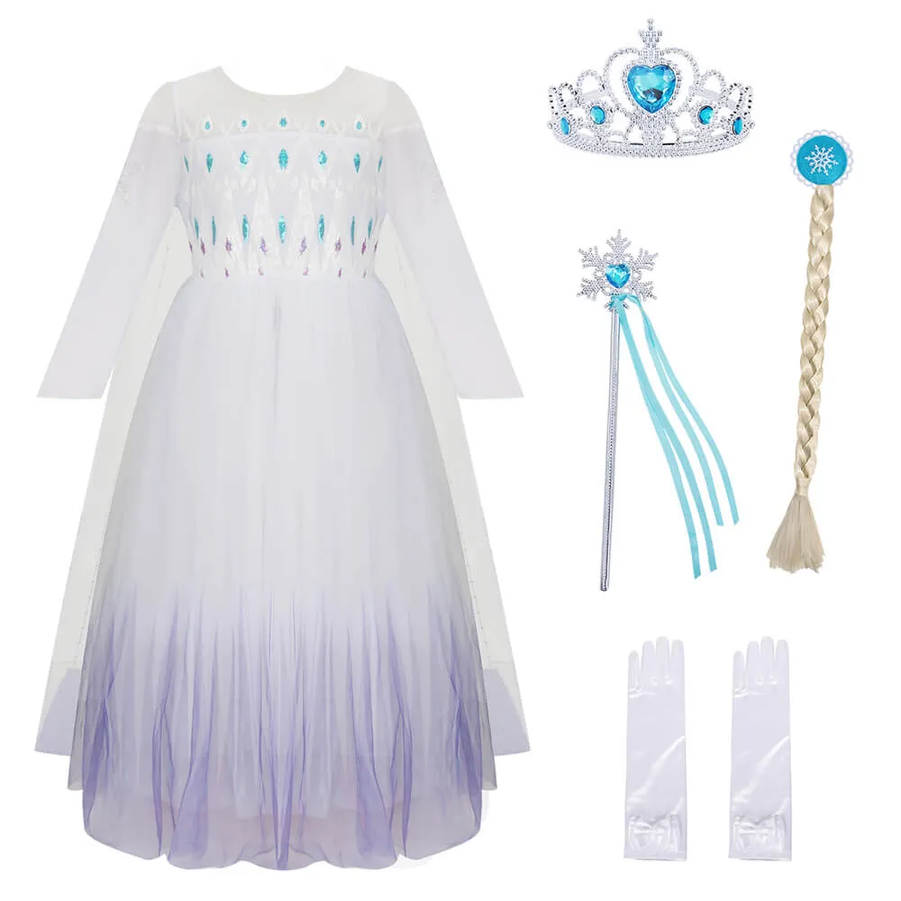 Girls Frozen 2 Elsa Dress Cosplay Costume