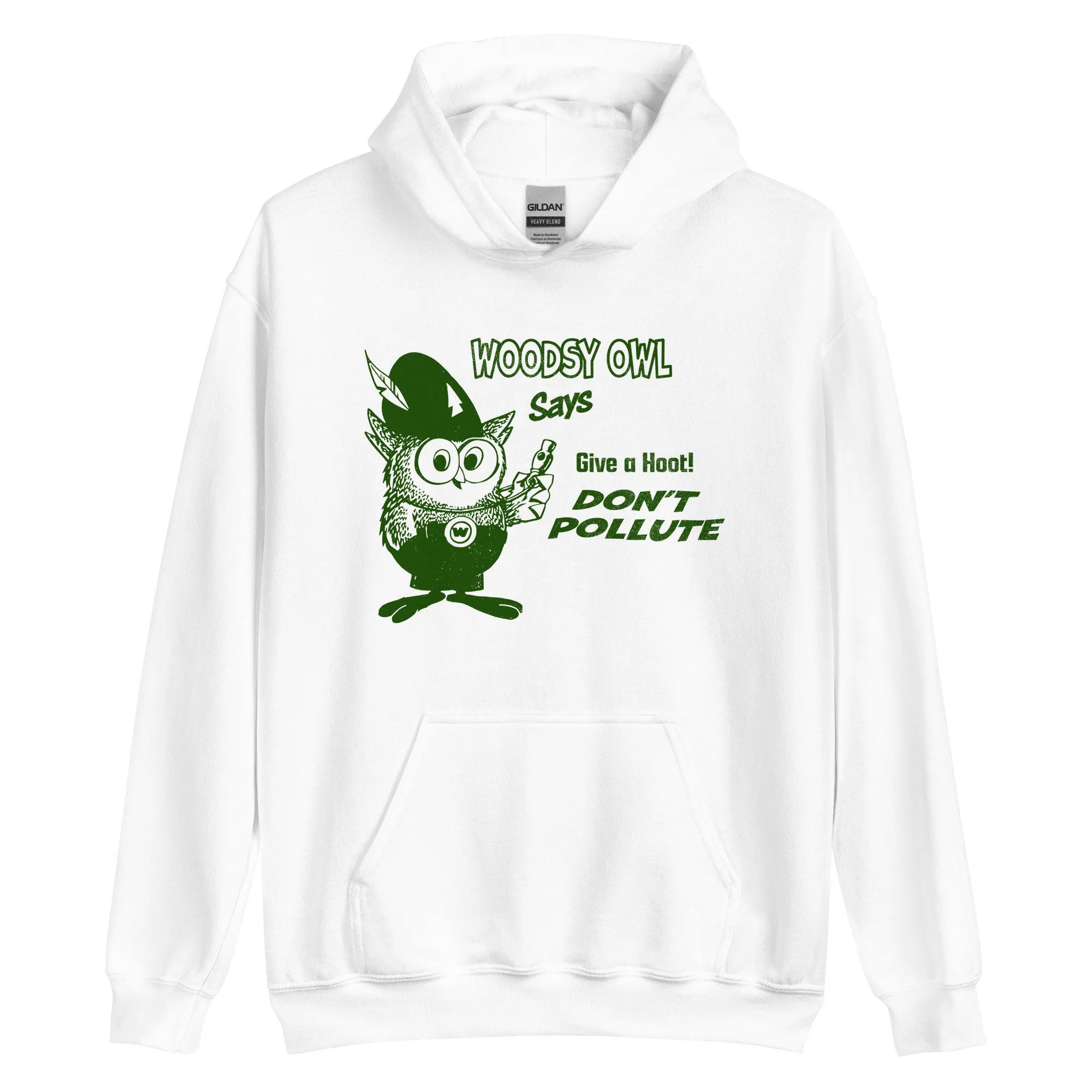 Give a Hoot! Don't Pollute Hoodie - Woodsy Owl Retro 80s Throwback Sweatshirt