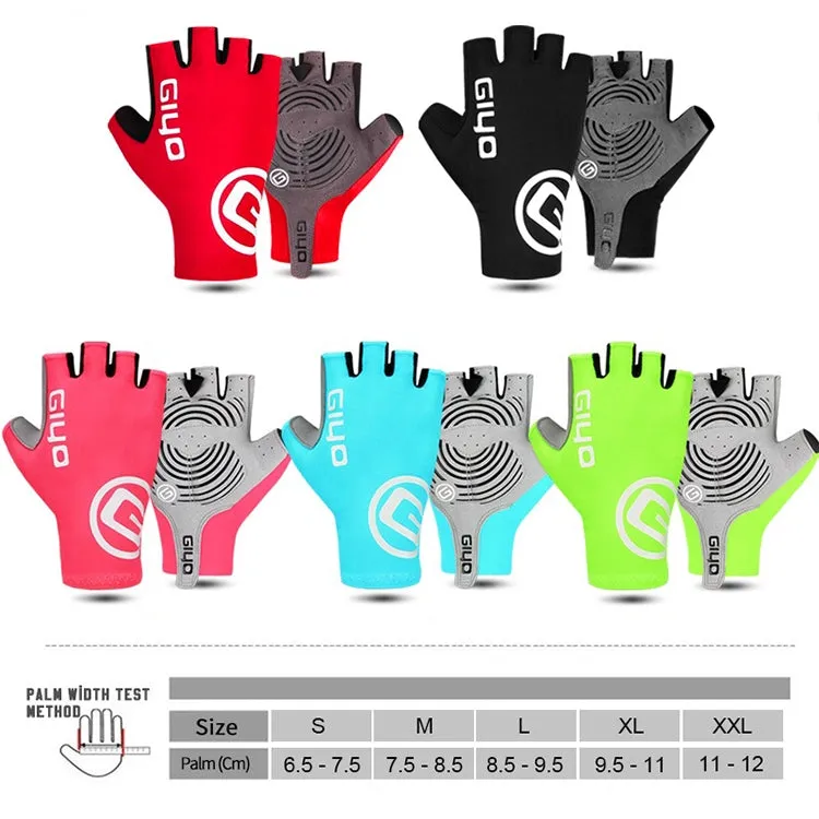 GIYO Outdoor Half-Finger Gloves Mountain Road Bike Cycling Gloves, Size: XXL(Light Blue)