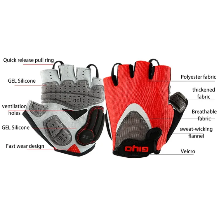 GIYO S-01 GEL Shockproof Cycling Half Finger Gloves Anti-slip Bicycle Gloves, Size: M(Black)