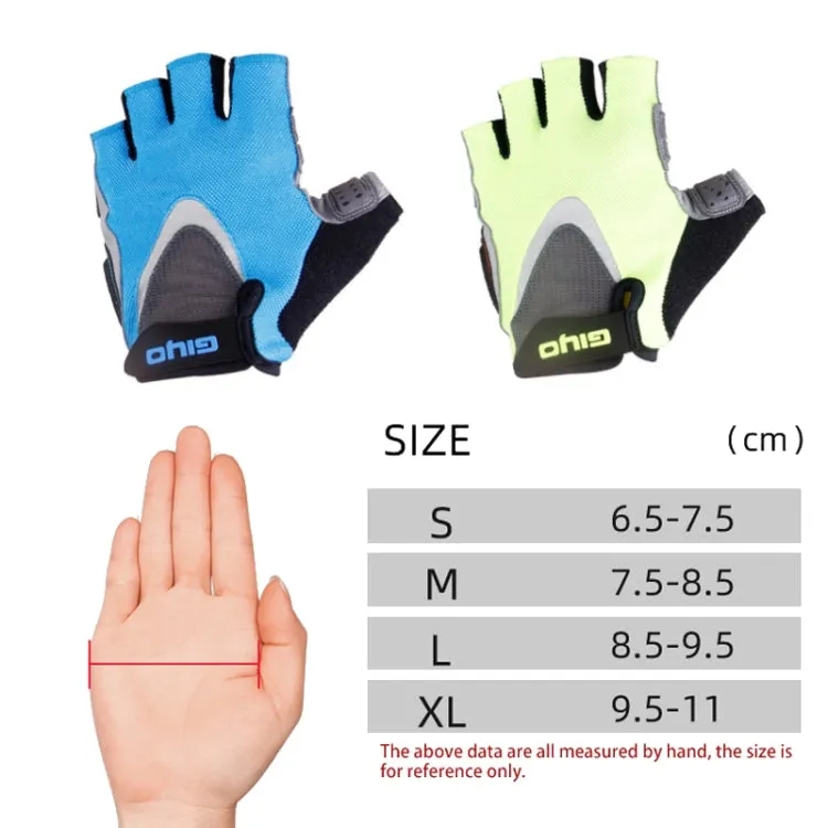 GIYO S-01 GEL Shockproof Cycling Half Finger Gloves Anti-slip Bicycle Gloves, Size: M(Black)