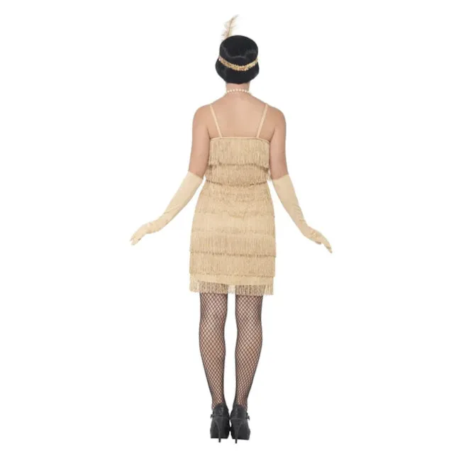 Gold Ladies Flapper Dress