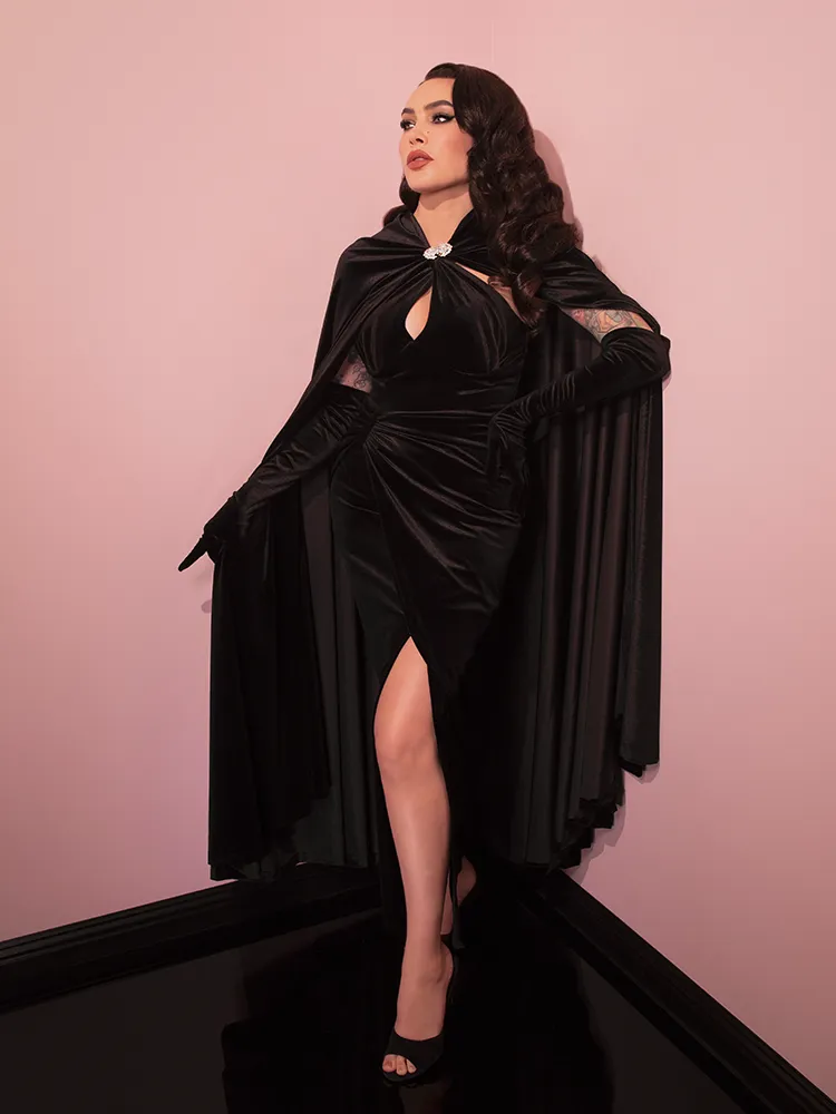 Golden Era Cape in Black Velvet - Vixen by Micheline Pitt