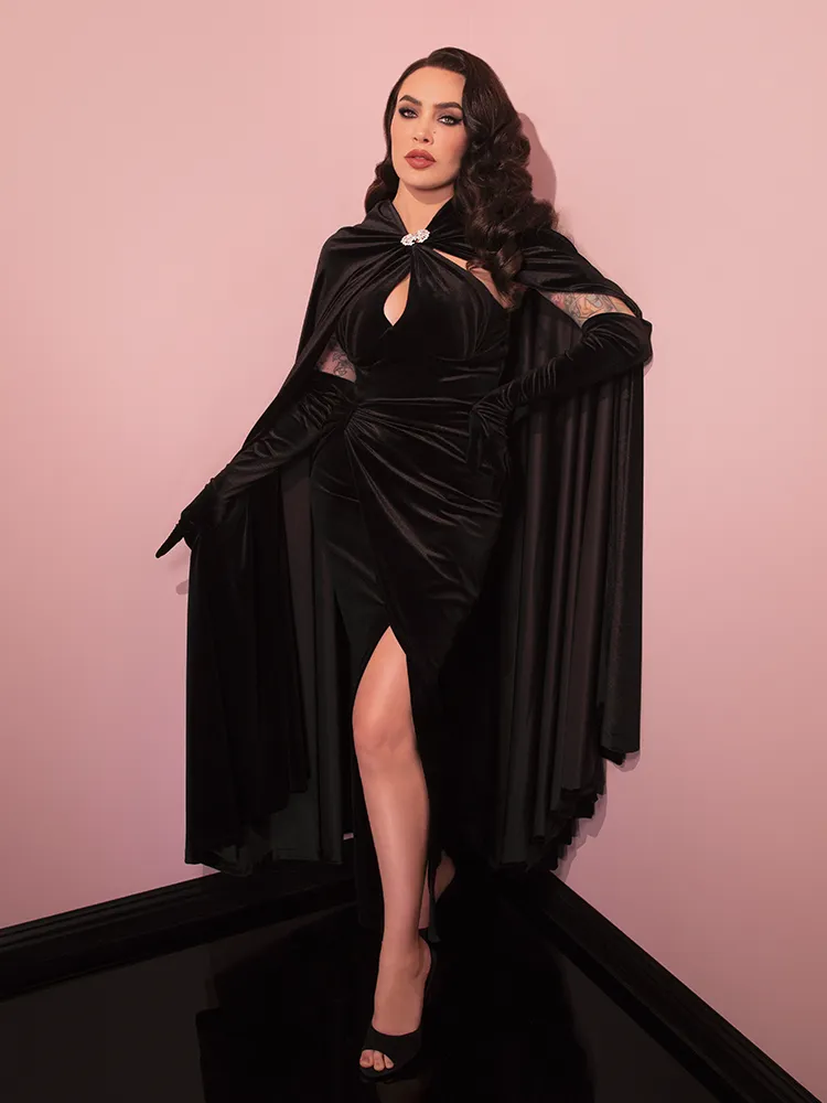 Golden Era Cape in Black Velvet - Vixen by Micheline Pitt