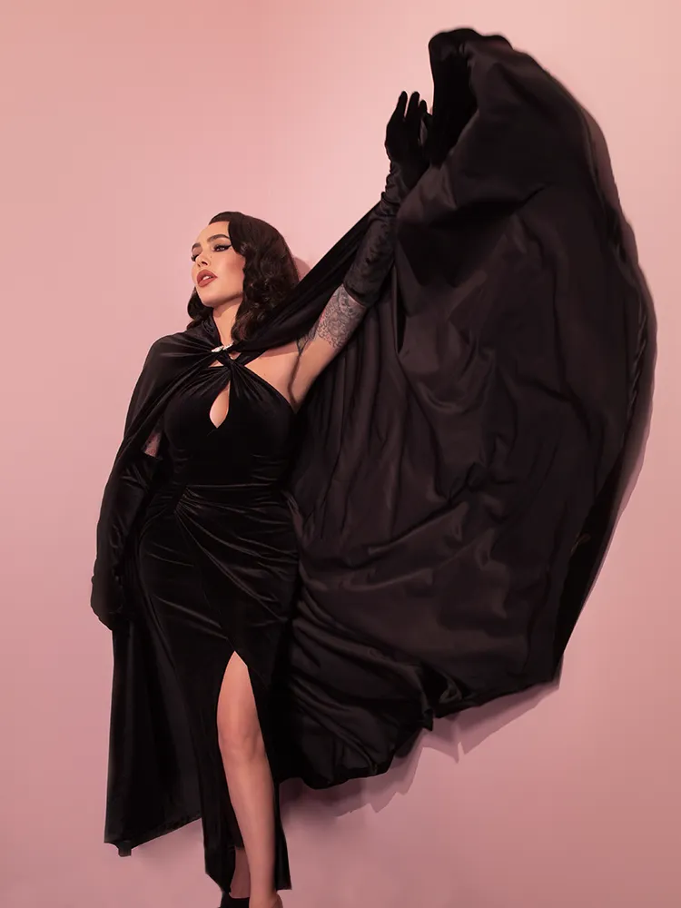 Golden Era Cape in Black Velvet - Vixen by Micheline Pitt