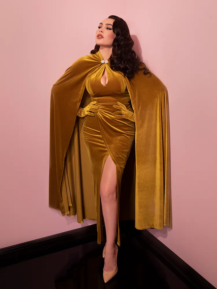 Golden Era Cape in Gold Velvet - Vixen by Micheline Pitt