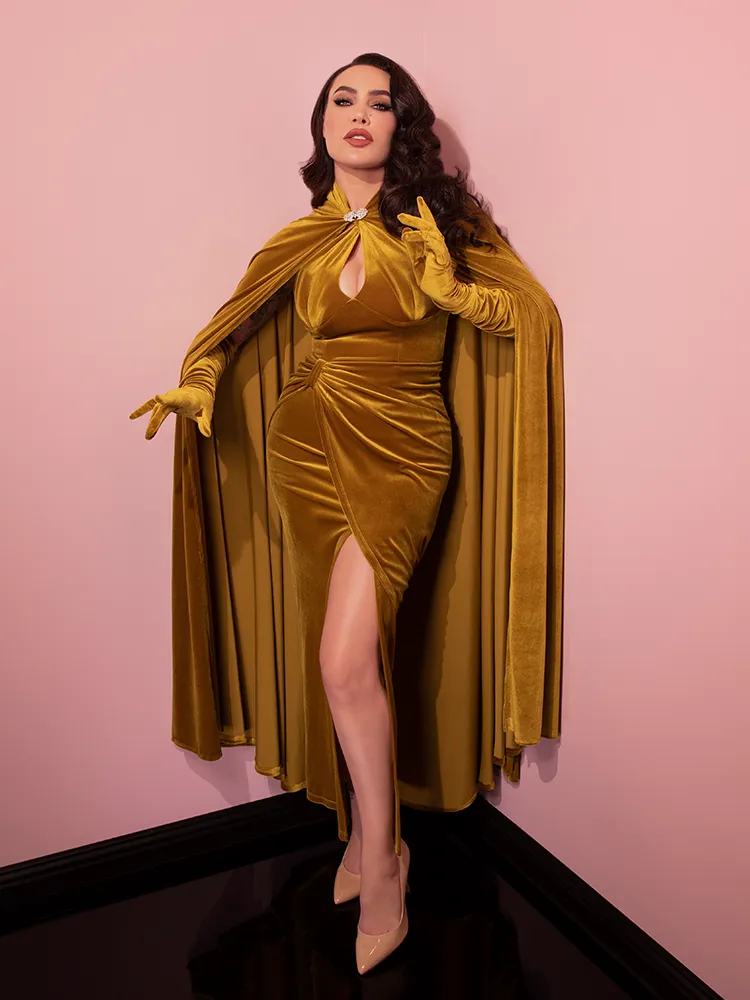 Golden Era Cape in Gold Velvet - Vixen by Micheline Pitt