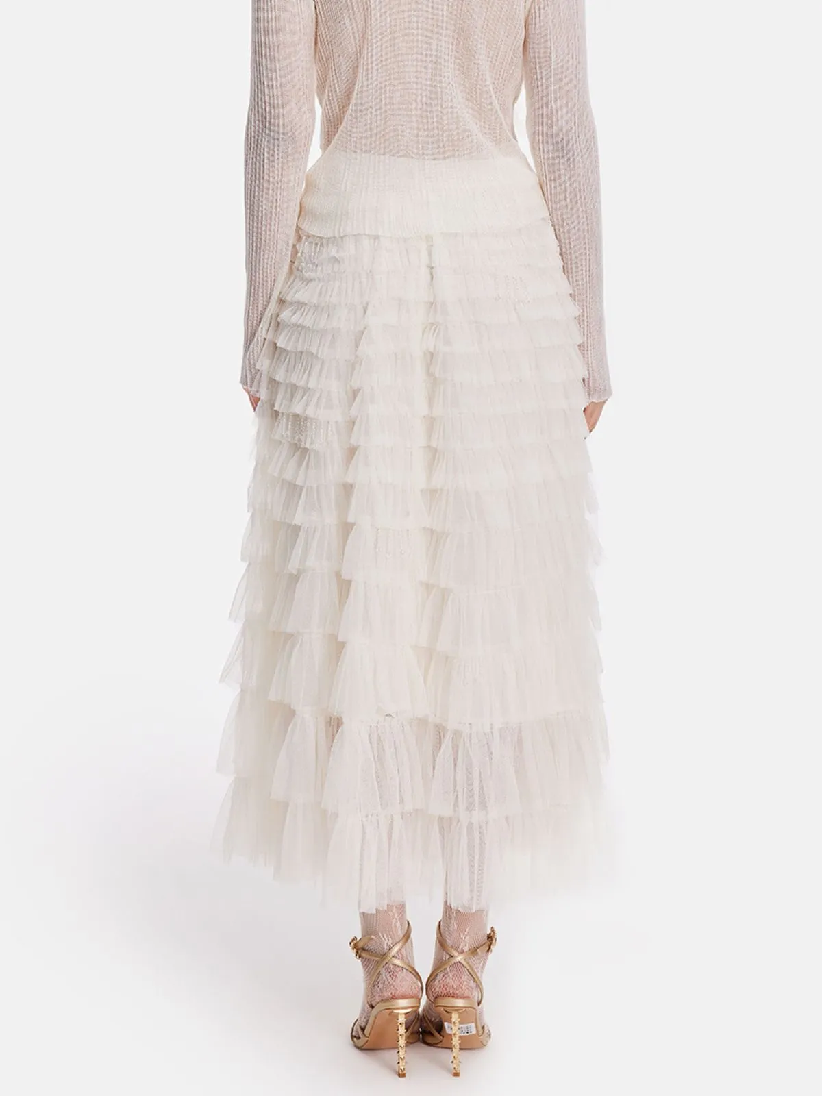 Gorgeous Garden Tulle Semi-Sheer Skirt